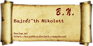 Bajzáth Nikolett névjegykártya